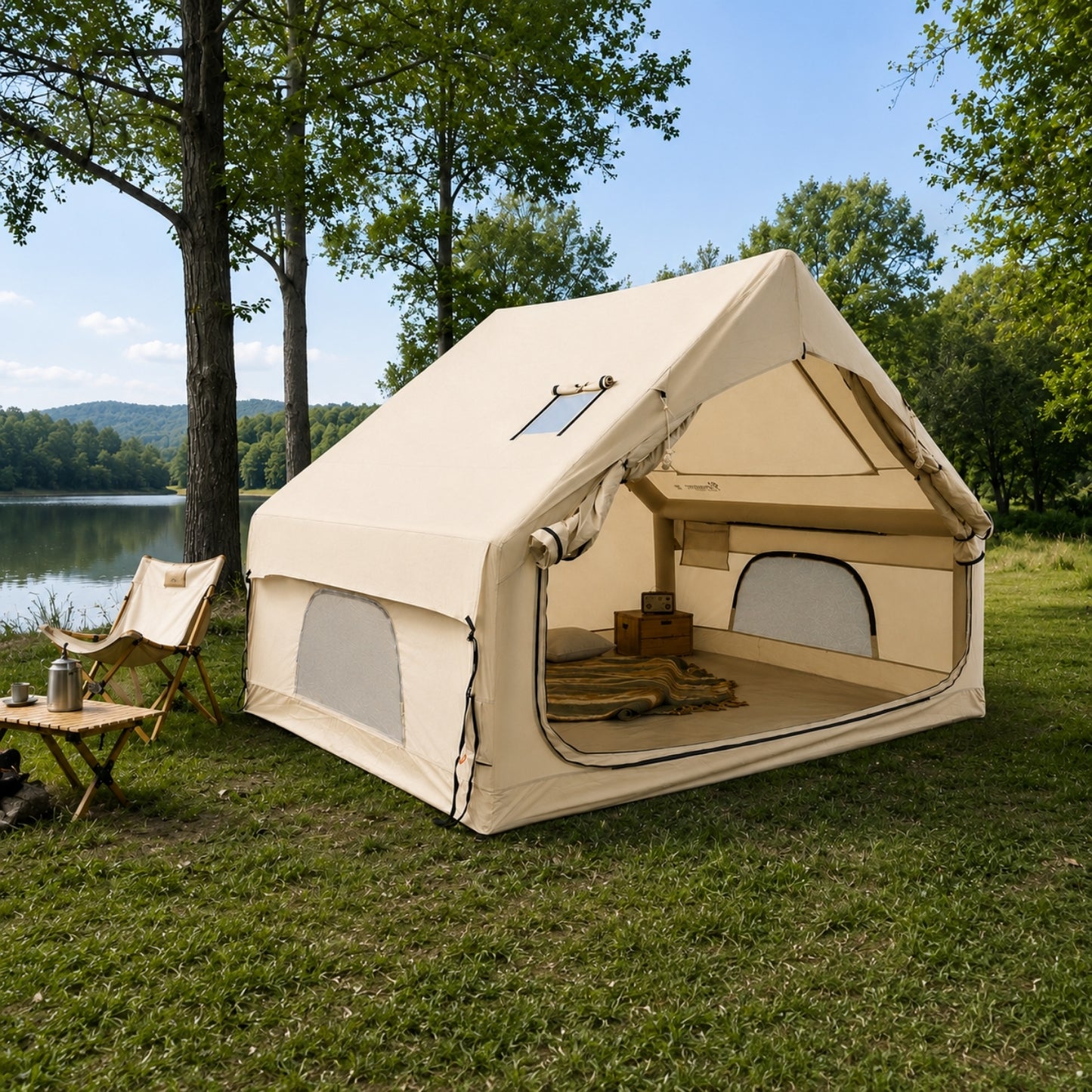 Şişme Çadır - Baca Çıkışlı - FreeCamp Turbo - 6 Kişilik - 6.3 m²
