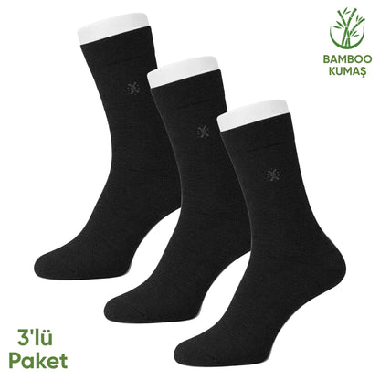 Bambu Erkek Soket Çorabı - 3 Çift - Dikişsiz - Gori -17135 - Set 5