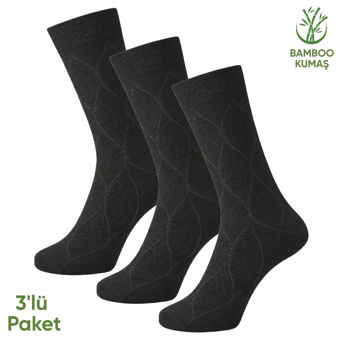 Bambu Erkek Soket Çorap - 3 Çift - Dikişsiz - Bakü - 17672 - Set 2