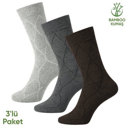 Bambu Erkek Soket Çorap - 3 Çift - Dikişsiz - Bakü - 17672 - Set 3