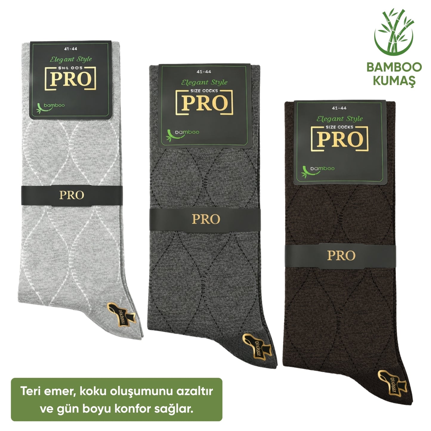 Bambu Erkek Soket Çorap - 3 Çift - Dikişsiz - Bakü - 17672 - Set 3