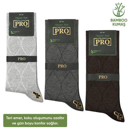 Bambu Erkek Soket Çorap - 3 Çift - Dikişsiz - Bakü - 17672 - Set 3