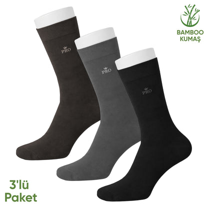 Bambu Erkek Soket Çorap - 3 Çift - Dikişsiz - Biga - 17619 - Set 2