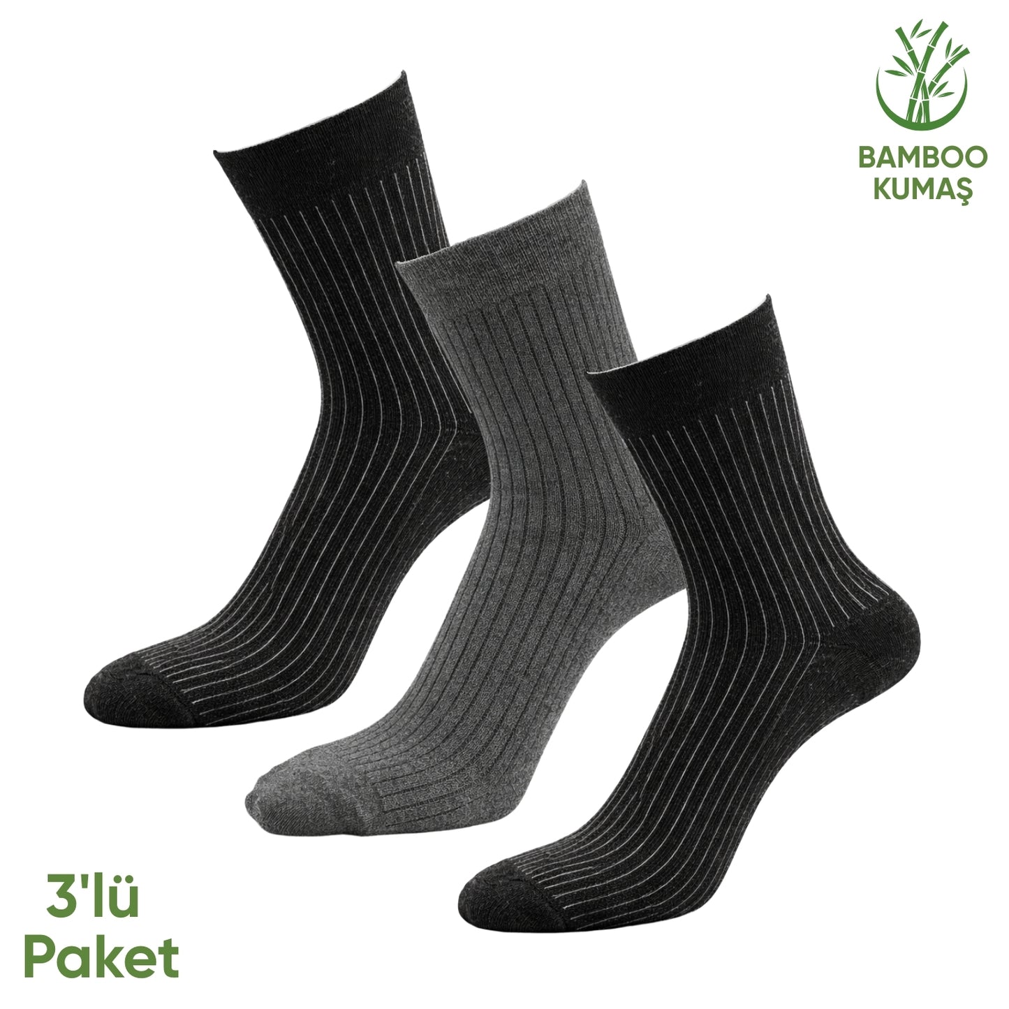 Bambu Erkek Soket Çorap - 3 Çift - Dikişsiz - Malta - 17671 - Set 1