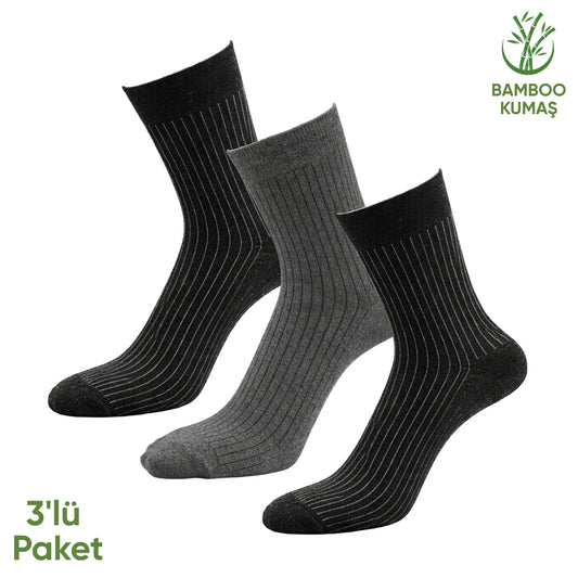Bambu Erkek Soket Çorap - 3 Çift - Dikişsiz - Malta - 17671 - Set 1