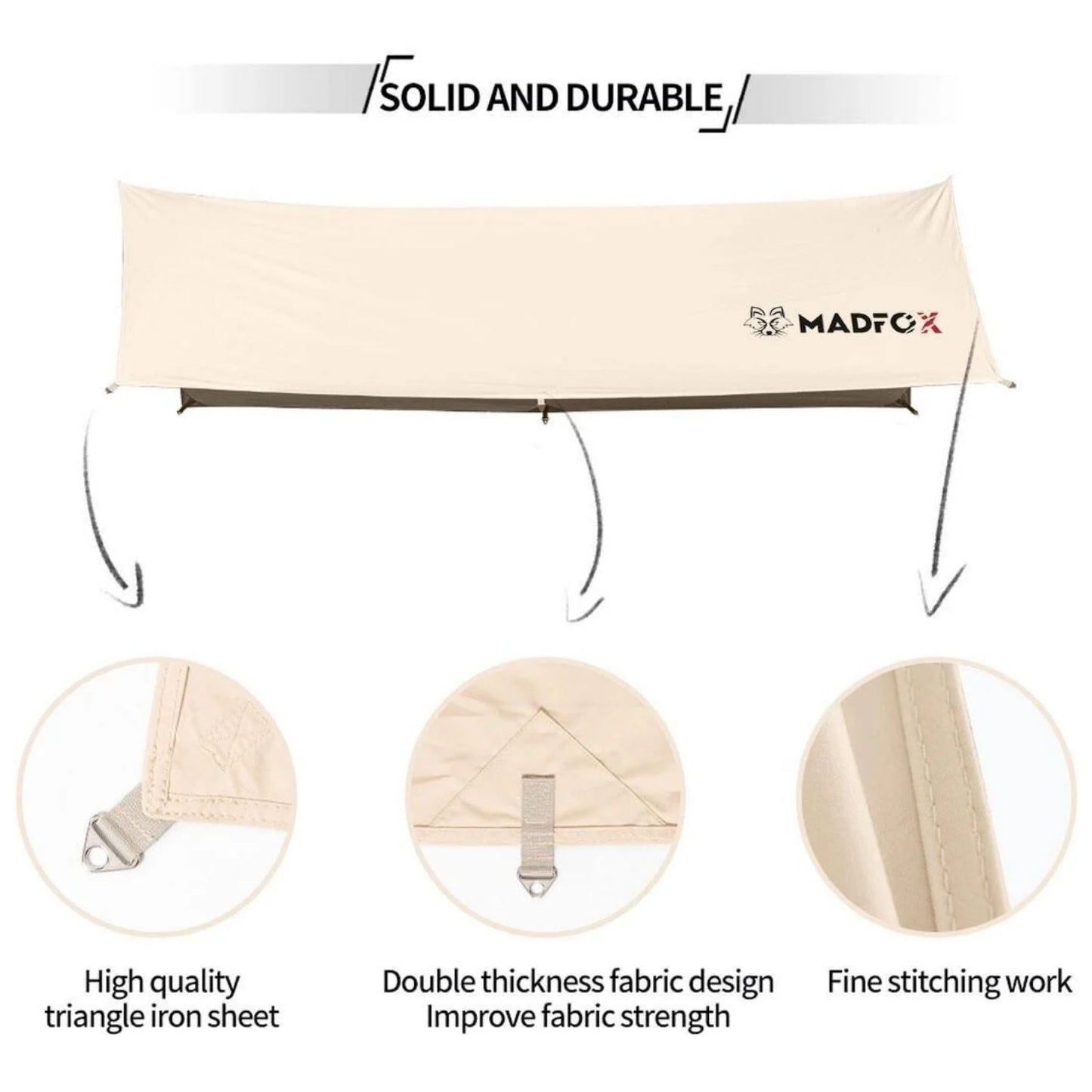 Çadır Brandası - Madfox - Güneş ve Rüzgar Koruma - OEM Kanvas Tarp 4*3 mt