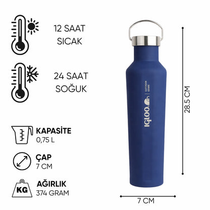 Çelik Mug Termos - Igloo - Pentagon - 750ml - Lacivert - 205792