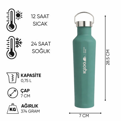 Çelik Mug Termos - Igloo - Pentagon - 750ml - Yeşil - 205792