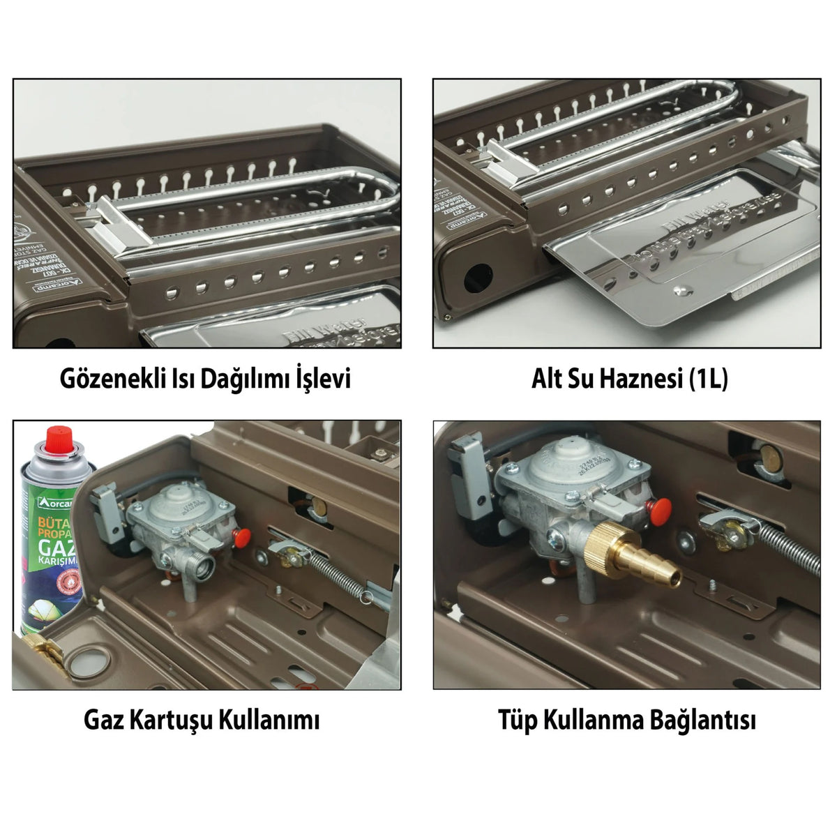 Dumansız Portatif Izgara Ocak - Orcamp - Bej (CK-507)