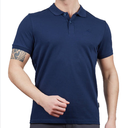Erkek Polo Yaka Tişört - Pamuklu Spor Tişört - Stratus - Indigo (600303)