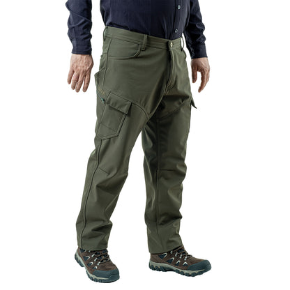 İçi Polarlı Softshell Pantolon - Su Rüzgar Geçirmez - Savage - Haki