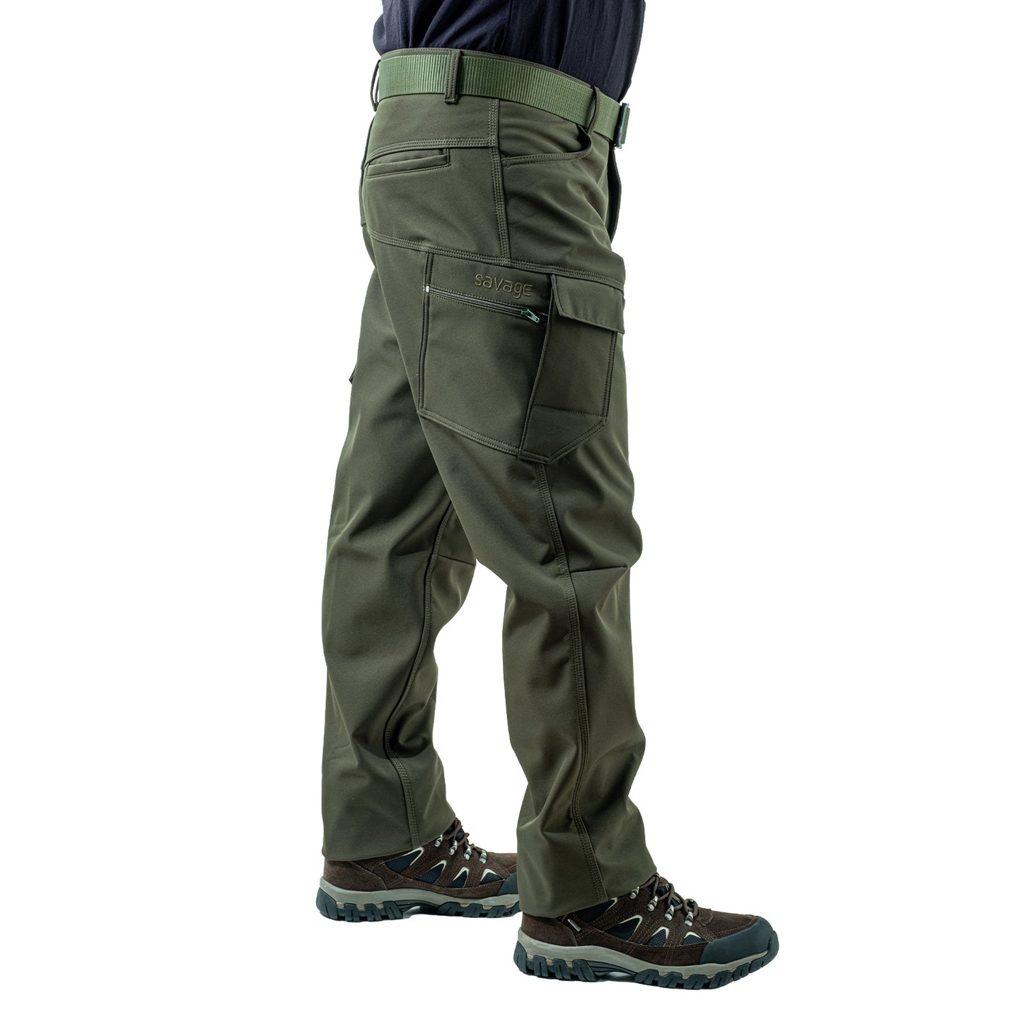 İçi Polarlı Softshell Pantolon - Su Rüzgar Geçirmez - Savage - Haki