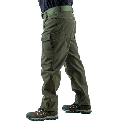 İçi Polarlı Softshell Pantolon - Su Rüzgar Geçirmez - Savage - Haki