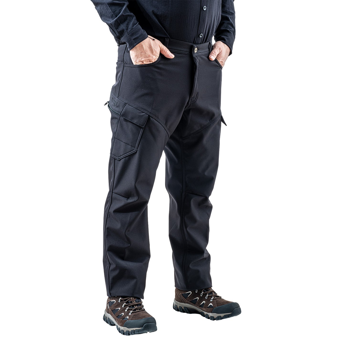İçi Polarlı Softshell Pantolon - Su Rüzgar Geçirmez - Savage - Siyah