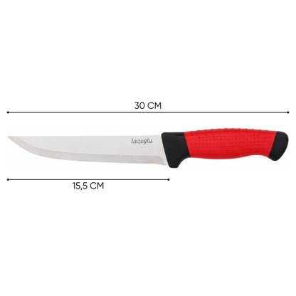 Kasap Bıçağı - Lazoğlu Redmaster - 3'lü Bıçak Seti - Kesme Doğrama - Silikon Sap