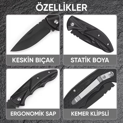 Katlanır Cep Çakısı - Kemer Klipsli - SDR-079 - Mavi