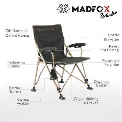 Katlanır Kamp Piknik Sandalyesi - Madfox Warden - Yeşil - 547283