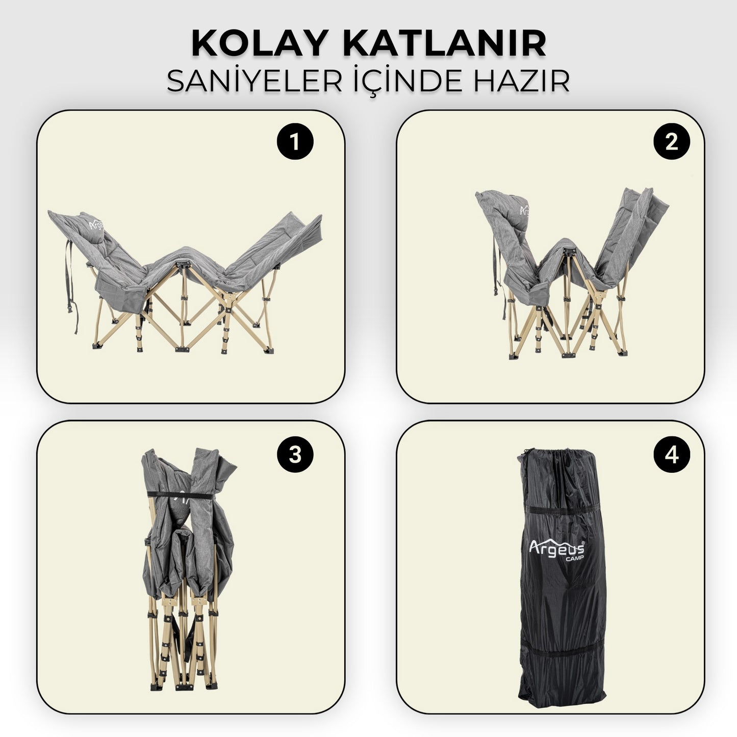 Katlanır Kamp Yatağı - Kampet - Haven - Taşıma Çantalı (185x70cm)