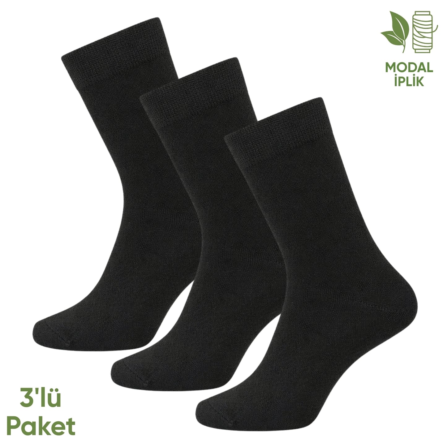 Modal İplik Erkek Soket Çorap - 3 Çift - Dikişsiz - Atlas - 18002 - Set 5