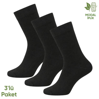 Modal İplik Erkek Soket Çorap - 3 Çift - Dikişsiz - Atlas - 18002 - Set 5