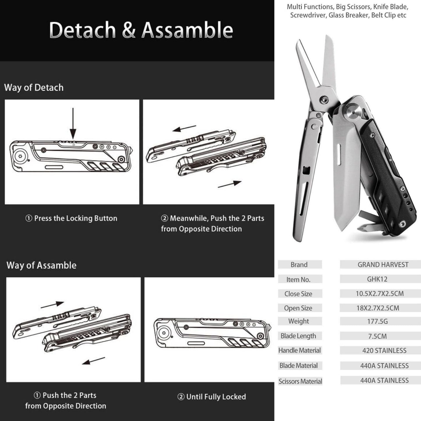 Multi Tool Pense - Grand Harvest - GHK12 Eagle