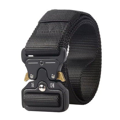 Outdoor Taktik Kemer - Metal Toka - Siyah - 120cm