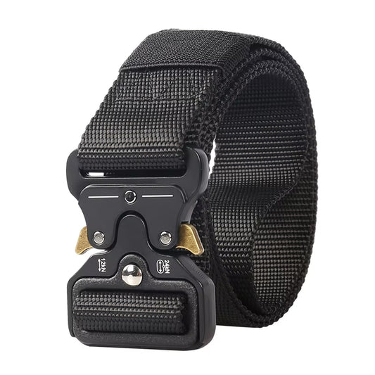 Outdoor Taktik Kemer - Metal Toka - Siyah - 120cm