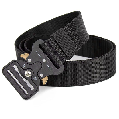 Outdoor Taktik Kemer - Metal Toka - Siyah - 120cm