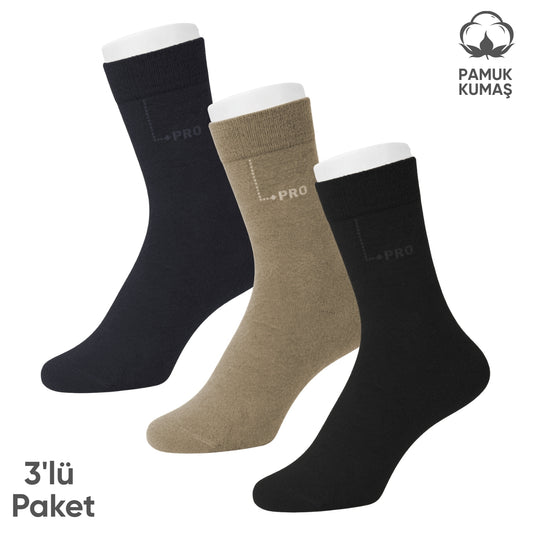 Pamuklu Erkek Soket Çorap - 3 Çift - Dikişsiz - Eyfel - 16656 - Set 1