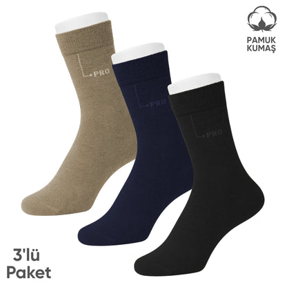 Pamuklu Erkek Soket Çorap - 3 Çift - Dikişsiz - Eyfel - 16656 - Set 2