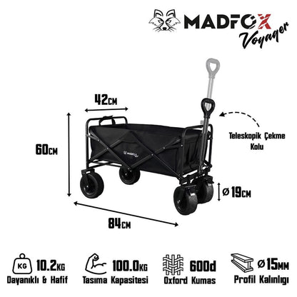 Plaj/Bahçe/Kamp Arabası - Madfox Voyager Katlanabilir - Siyah - 547268