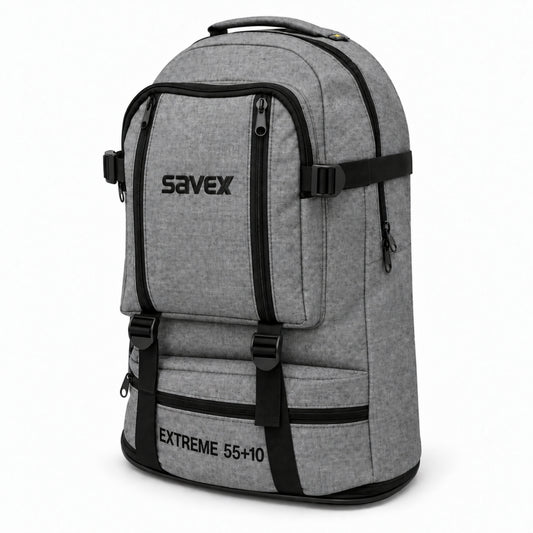 Profesyonel Körüklü Sırt Çantası - Savex - 55+10 LT - Gri
