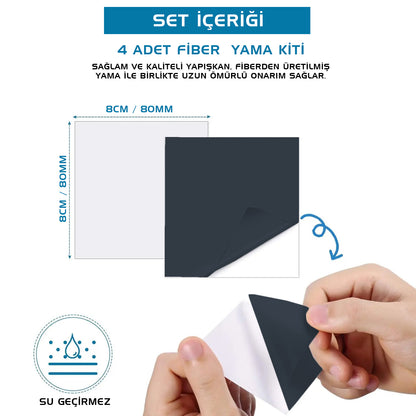 PVC Çizme Tamir Yaması - Antrasit - Tulum Çizme / Kasık Çizme