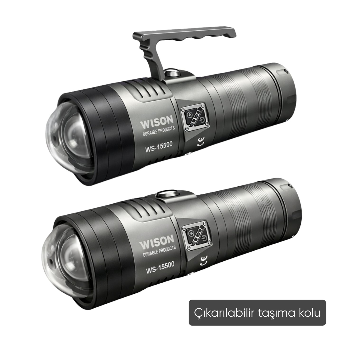 Şarj Edilebilir El Feneri - Wison - 13000 Lümen - 130 Watt (WS-15500)