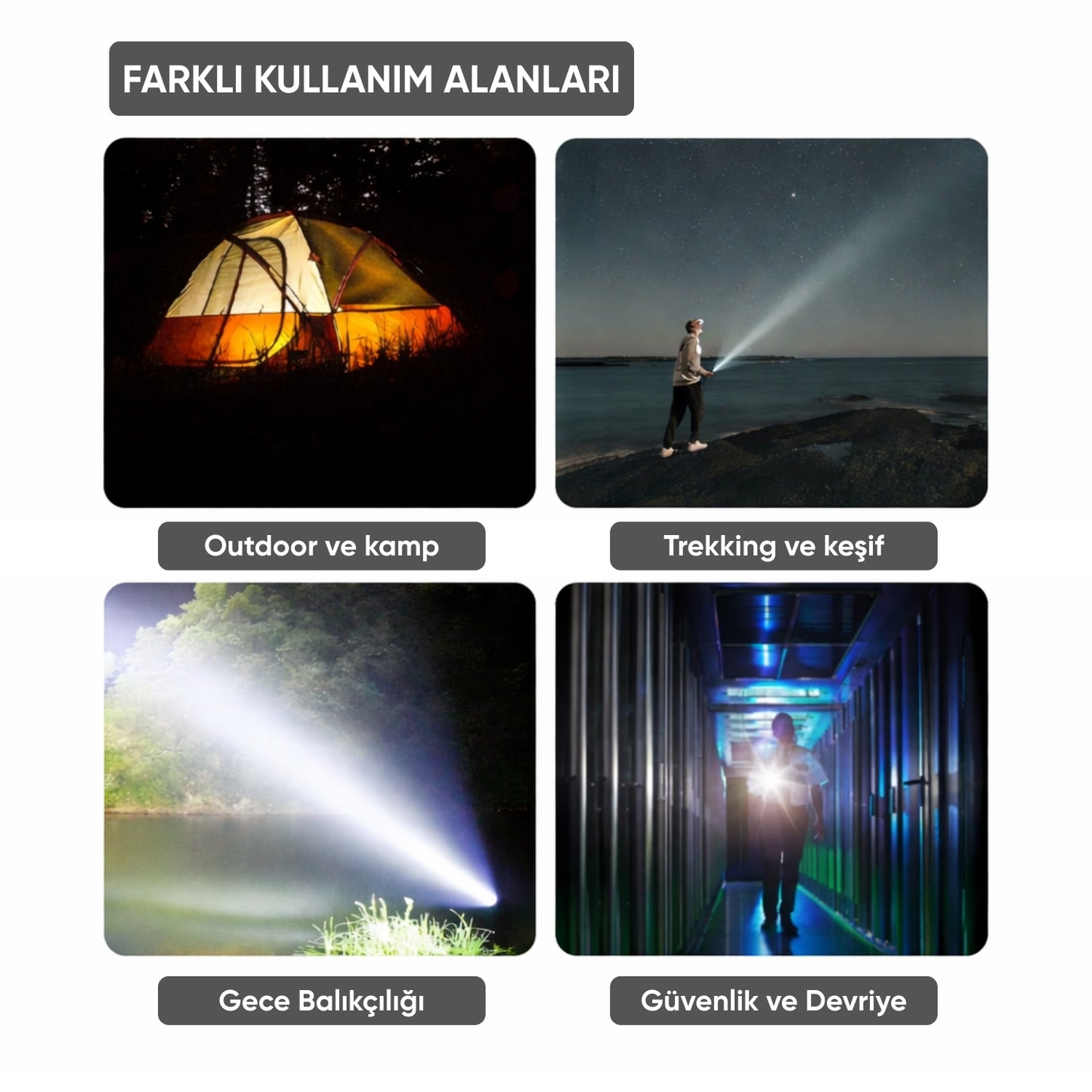 Şarj Edilebilir El Feneri - Wison - 5000 Lümen - 50 Watt