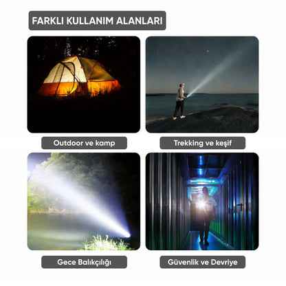 Şarj Edilebilir El Feneri - Wison - 5000 Lümen - 50 Watt