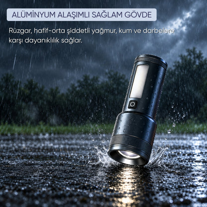 Şarj Edilebilir Zoomlu El Feneri - 1500 Lümen - 15 Watt - DAT - DT-805