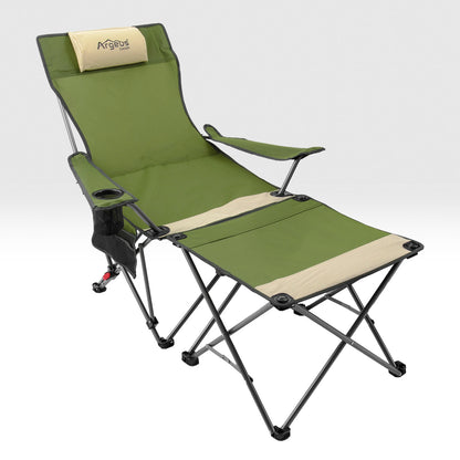 Sırt Ayarlı Katlanabilir Kamp Sandalyesi - 4 Kademeli - Lounge - Haki/Kum