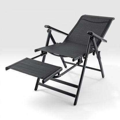 Sırt Ayarlı Katlanabilir Kamp Sandalyesi - 8 Kademeli - Bacak Uzatmalı - Recline