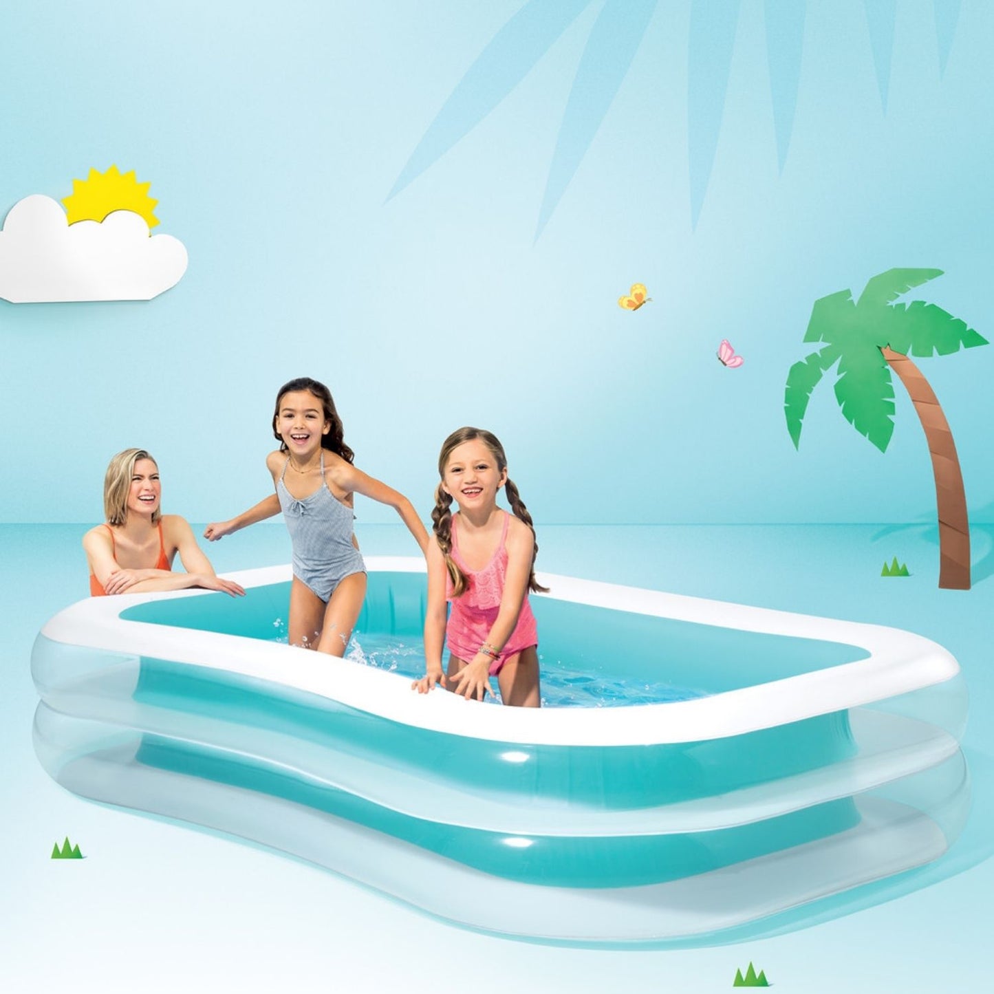 Şişme Aile Havuzu - Intex - Şeffaf - 262 x 175 x 56cm (56483)