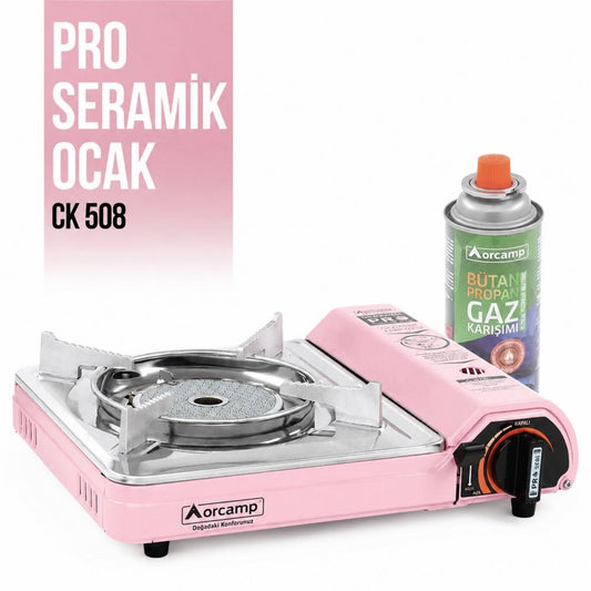 Tekli Portatif Pro Seramik Ocak - Orcamp - Pembe (CK-508)