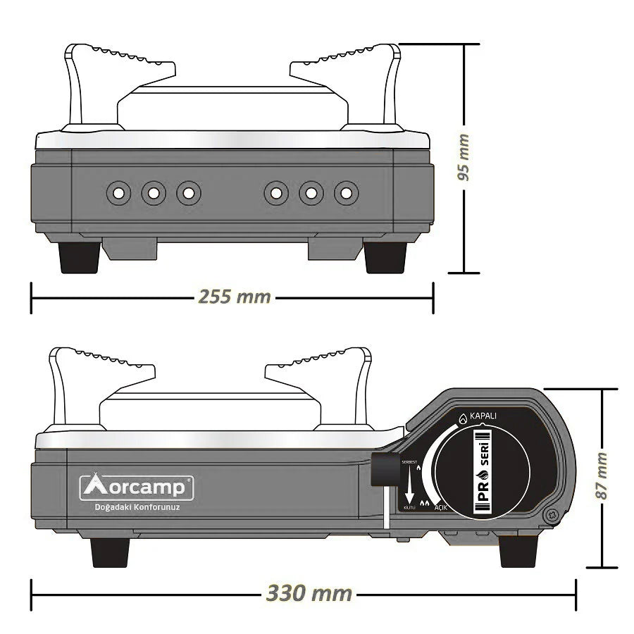 Tekli Portatik Ocak - Orcamp - Gri (CK-505)