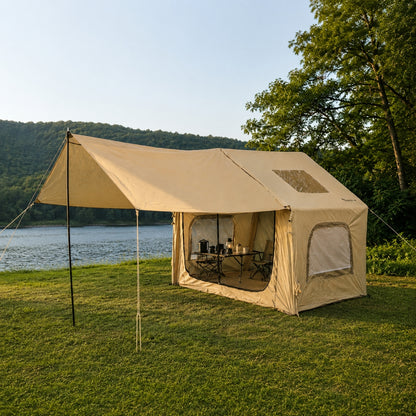 Tenteli Şişme Çadır - Baca Çıkışlı - FreeCamp Turbo Canopy - 8 Kişilik - 8 m²